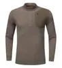 Nueva camiseta deportiva de otoño e invierno para actividades al aire libre, senderismo y ciclismo, de secado rápido, que absorbe el sudor, con cuello alto de media cremallera y mangas largas