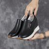 Zapatillas Blancas de Cuero Genuino con Aumento Interno de Altura de 7 cm para Mujer, Zapatos Deportivos y Casuales para Mujer Primavera 2026, Zapatos de Viaje Versátiles de Suela Blanda, Talla Pequeña