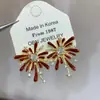 Brincos de Fogo de Artifício Pérola Vermelha com Design de Nicho, Únicos e Versáteis, Brincos da Moda com Sensação de Luxo Leve e de Alto Padrão, Acessórios de Orelha Elegantes