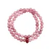 Pulsera con Hebilla de Seguridad de Seda Dorada de Doble Capa, Ágata Rojo Jade, Diseño de Nicho, Lujo Ligero, Moda, Joyería de Mano con Cristal Rosa