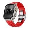 Pulseira de Silicone Estilo Granada Adequada para iWatch S11 Ultra Apple 8910 Fivela de Aço Inoxidável Cortável Pulseira de Pulso
