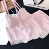 Pijama camisola azul a rayas dulces estilo coreano para mujer, nuevo conjunto de dos piezas para casa de verano con camisola de encaje y shorts