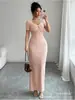 Comercio exterior transfronterizo vestido de punto ajustado dulce y femenino con cuello de diamante de color liso y lazo Amazon