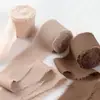 Fita de Chiffon Desfiada Rasgada à Mão Estilo Ins Fita Fio para Buquê de Casamento Decoração de Laço Tira de Tecido Seda de Neve