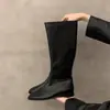 Botines planos vintage de estilo francés, botas altas para mujer, botas de mujer de verano, nuevas botas de jinete simples y versátiles, botas de jinete altas