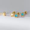 Nalan Aretes de Hilo de Estrella de Ópalo Sintético de Plata Esterlina S925 Diseño Estilo Ins Aretes Elegantes M03962
