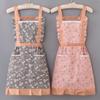 Delantal Floral de Estilo Pastoral Lindo para Mujer con Limpiamanos para Cocina Casera de Alto Valor Ropa de Trabajo Resistente a la Suciedad
