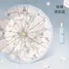 Guarda-chuva de borracha colorido com 16 varetas, com design de pintura de paisagem tradicional chinesa, proteção solar e contra chuva, estilo pequeno e fresco, resistente ao vento, dobrável