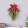 Fábrica em estoque de cabeça para baixo porta da árvore de Natal pendurada arco decoração atmosfera simulação de planta de vime porta pendurada