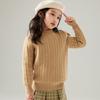 Suéter infantil de lana pura con flores retorcidas para otoño e invierno, suéter infantil de cachemira cálida y gruesa de punto para niños de talla mediana y grande, para niños y niñas.