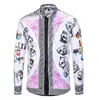 Camisa de Manga Larga Simple para Hombre Transfronteriza Camisa Hawaiana Primavera y Otoño Top con Estampado Digital 3D