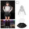 Ropa de Hip-Hop para Niñas de Danza Jazz, Atuendo Genial y Elegante para Show de Street Dance Jazz de Niña, Disfraz de Moda para Actuación en Escenario de Grupo de Chicas