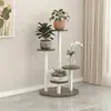 Estante de Flores de Hierro para Sala de Estar, Estante de Flores de Pie para Balcón, Soporte para Macetas de Suculentas y Plantas Verdes, Estante de Almacenamiento de Piso Multicapa para Interiores