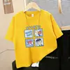 Camiseta de Manga Corta para Niños, Nueva Camiseta Estampada de Estilo Veraniego, Tallas Mediana y Grande para Niños, Algodón Puro Suave, Camiseta de Media Manga Holgada y Elegante