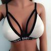 W0835 roupa íntima letra elástico top feminino moda europeia e americana sexy primavera e verão novo foto real em estoque