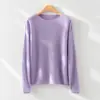 Suéter de tricô Tencel lã caxemira ombro a ombro com toque francês descontraído para mulheres, blusa de manga comprida para usar por baixo