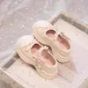 Sapatilha Infantil Fofa com Laço 2026 Nova Coleção Primavera Sapatinhos Infantis Redondos Baixos Sapatos Infantis de Couro