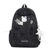 Mochila de Coelhinho com Bolinhas Estilo Coreano Mochila Escolar Bordada com Estrelas Fofa Japonesa Mochila Leve para o Trajeto para Alunos do Ensino Fundamental II e Médio