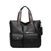 Bolso de mano transfronterizo de piel sintética, elegante y con estilo, piel suave, diseño retro y minimalista, bolso de hombro, bolsa de mano para el trabajo, gran capacidad