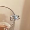 Anillo de estrella de ópalo de color de contraste para mujer, estilo moderno, personalidad, anillo para el dedo índice, temperamento de nicho, anillo que combina con todo.