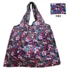 Bolsa de Compras Plegable para Supermercado Tela Floral Portátil Poliéster Bolsa de Almacenamiento Portátil Gran Capacidad Rectangular Engrosada Venta al por Mayor