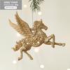 Novas decorações de Natal transfronteiriças Champanhe Asas de resina dourada Pingente Nordic Árvore de Natal pendurada ornamentos