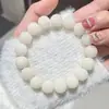 Jade Branco Raiz de Bodhi Pequena Lima Prato de Estudante Pulseira de Brincar Feminina Torcendo o Dedo Rou Bodhi Zi Wen Brincando Pulseira de Contas de Buda