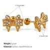 Moda Europea y Americana Exquisitos y Variados Pendientes Creativos de Acero Inoxidable Chapado en Oro de 18K y Diamantes Exquisita Colección de Pendientes Versátiles