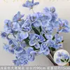 Flores artificiales Azul Niebla Salón de Bodas Flores de Seda Arreglo Floral de Boda Peonía Azul Rosa Abanico de Niebla Palma
