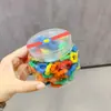 Faixa de Cabelo com Fio Colorida para Crianças em Lata Alta Elasticidade Antiderrapante Anel de Polegar Elástico de Cabelo para Meninas Faixa de Cabeça