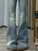 Jeans únicos de microcampana con pliegues para mujeres petite, de tiro bajo, que estilizan la figura, adelgazantes, versátiles pantalones bootcut de pierna recta