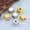 Cuentas Pulidas de Acero Inoxidable de 6 mm con Forma de Corazón, Agujero Cuadrado Pasante Pequeño, Cuentas para DIY que No se Desvanecen, Cuentas Sueltas, Accesorios para Collares