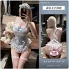Uniforme de sirvienta de deseo puro, conjunto de lencería sexy, atuendo seductor de sirvienta sin espalda talla grande, lencería para juegos de rol sin extracción