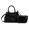 Bolsa pequena elegante e atraente estilo coreano para mulheres, novo modelo 2026, bolsa tiracolo com padrão trançado, bolsa de mão requintada, bolsa tipo balde com necessaire combinando