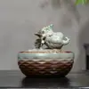 Ornamentos de cerâmica com água corrente circulando para mesa de escritório mesa de chá decorações de abertura de fortuna fonte chinesa dispositivo de água corrente cem fortunas