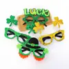 Gafas de Trébol Irlandés St. Decoraciones para Fiesta del Día de San Patricio Accesorios para Fotos Sombrero de Copa Dorado y Verde Marcos para Gafas
