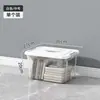 Caixa de armazenamento, recipiente de armazenamento doméstico, caixa de armazenamento transparente para itens diversos e brinquedos, tamanho grande, organizador de roupas, cesta de plástico para lanches