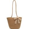 Bolso Tejido Paja Mujer Gran Capacidad 2025 Nueva Moda Verano Versátil Un Hombro Bolso de Playa Marítimo Bolso Tote