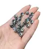 Soporte de Flor de Loto Doble Cara de Plata Antigua Pulsera de Moda con Pulsera de Joyería Colgante Diy148