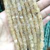 Cuentas cuadradas sueltas de 6 mm, ágata de cristal, piedra emperador, ojos de tigre, cuentas cuadradas de oro verde, accesorios de joyería, cuentas cuadradas semiacabadas