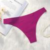 Explosões sexy gelo seda roupa íntima sem costura feminina cintura baixa confortável comércio exterior simples algodão virilha nua tanga feminina