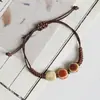 Jingdezhen Navidad Cerámica Cuerda Trenzada Pulsera Animales de Dibujos Animados Cuerda de Mano Joyería al por Mayor para Atracciones Turísticas Nicho Lujo Ligero