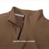 Sudadera de Algodón 320g Otoño/Invierno con Media Cremallera y Cuello Alto para Hombre Color Sólido Talla Grande Marca de Moda Top Cuello Alto Manga Larga Puños de Canalé