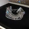 Pulseira Redonda Europeia e Americana Transfronteiriça com Borla e Cravejada de Diamantes, Pulseira Minimalista Moderna de Estilo Nicho com Design Único, Joia de Mão de Nicho