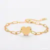 Pulsera de acero inoxidable en forma de corazón con stock transfronterizo Pulsera tipo clip de papel europea y americana material en blanco pulsera de regalo navideño venta al por mayor