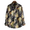 Comércio Exterior Transfronteiriço Cardigã Longo Masculino com Estampa Digital 3D Outono e Primavera Novo Manga Longa Tamanho Plus Size Camisa Solta Masculina