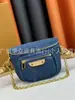 Bolsa de Compras Grande Versão Alta Série Jeans Clássica Flor Antiga para o Dia a Dia Mão Transversal Ombro