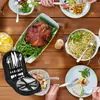Juego de Vajilla de Acero Inoxidable Transfronterizo Plato para Barbacoa al Aire Libre Pinza para Alimentos Cuchillo Tenedor Cuchara de Camping Bolsa de Almacenamiento Portátil Amazon