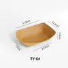 Caja Desechable de Papel Kraft con Forma de Barco, Engrosada para Papas Fritas, Pollo Frito, Brochetas Horneadas, Snacks, Caja de Empaque para Llevar sin Doblar