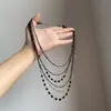 Colar de Contas Multicamadas Estilo Boêmio para Mulheres, Retrô, High-End, Corrente de Clavícula Exquisite, Luxo Leve, Versátil, Corrente de Pescoço Empilhável